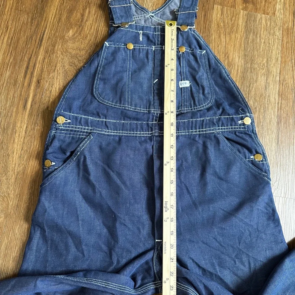 Lee Denim Overalls Mens Blue Good Vintage Workwear Union Made in USA Bibs
